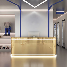 Salon Office Store  Reception Desk with Fully Assembled Feature and Stainless Steel Surface JDT-1028